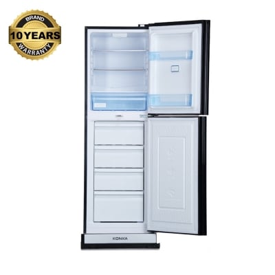 Picture of KONKA 230L 2-Door Bottom Mount Refrigerator Freezer Chiller with Glass Mirror Golden Leaf Finish - KRB-230GB-GM
