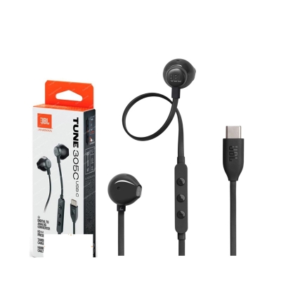 Picture of JBL Tune 305C USB Wired Hi-Res Earbud Headphones-Black