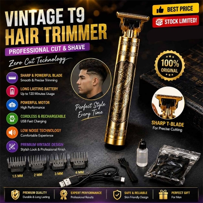 Picture of Vintage T9 Hair Cutting Machine Hair Trimmer Electric Hair Clippers Shaver Beard Trimmer Men Hair Cutting T Style Machine Rechargeable Hair Trimmer by latfu accessories