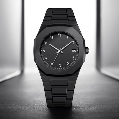 Picture of Arabic Watch Waterproof Men's Quartz Watch Black PC Plastic watch for men - Aura Arabic Watch - Black by Bytebox
