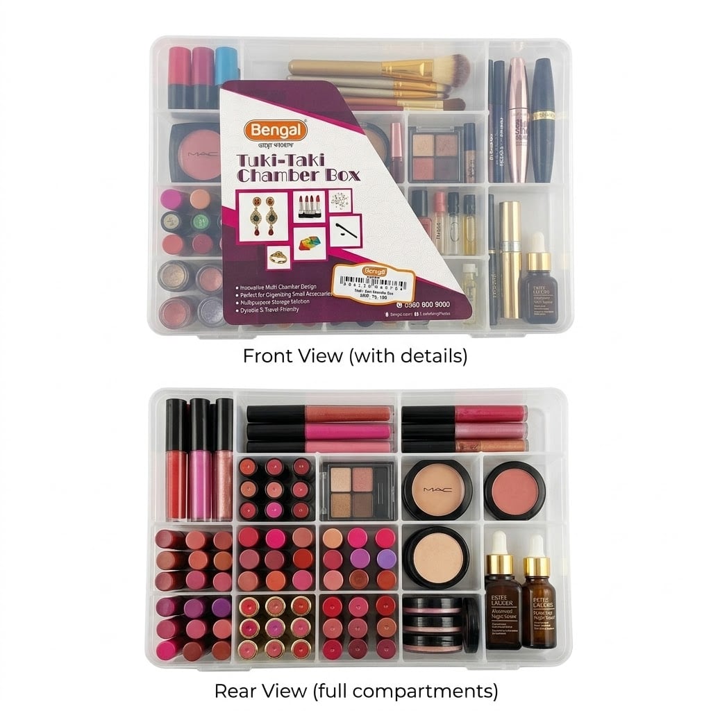 Picture of Bengal Tuki-Taki Chamber Box - Multi-Chamber Plastic Storage & Jewelry Organizer
