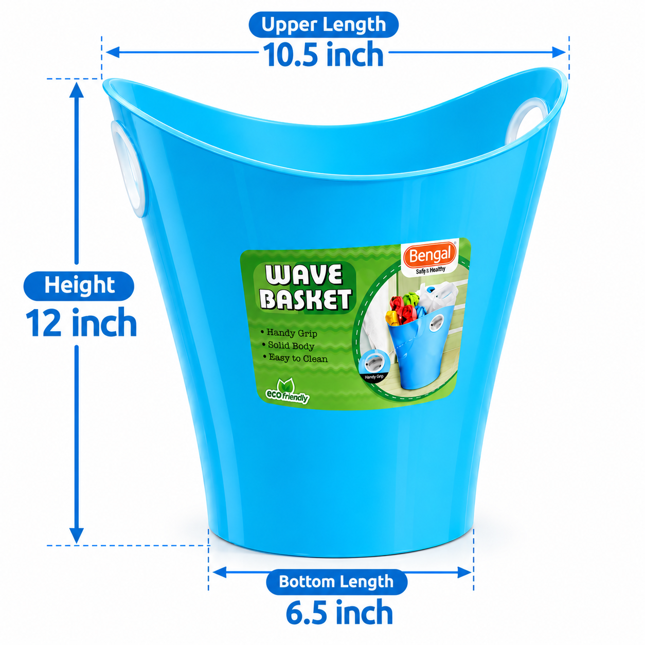 Picture of Bengal Wave Basket Plastic Multipurpose Laundry and Storage Basket with Handy Grip