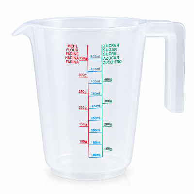 Picture of Bengal Plastic Measuring Jug 500ml with Flour, Sugar and Liquid Measurement Scale