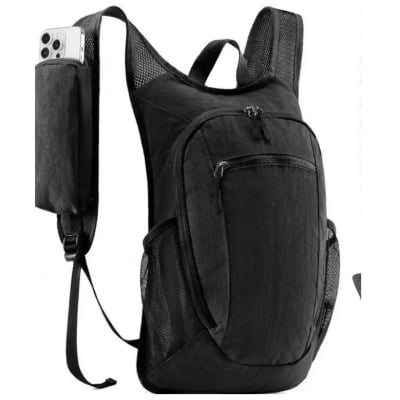 Picture of 16L Foldable Hiking Backpack – Lightweight Packable Water-Repellent Daypack, Ultralight Collapsible Rucksack for Travel, Gym and Outdoor Sports (Black)