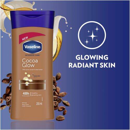 Picture of International European country Product  Vaseline Intensive Care Cocoa Glow Body Lotion 200 ml - Multicolor
