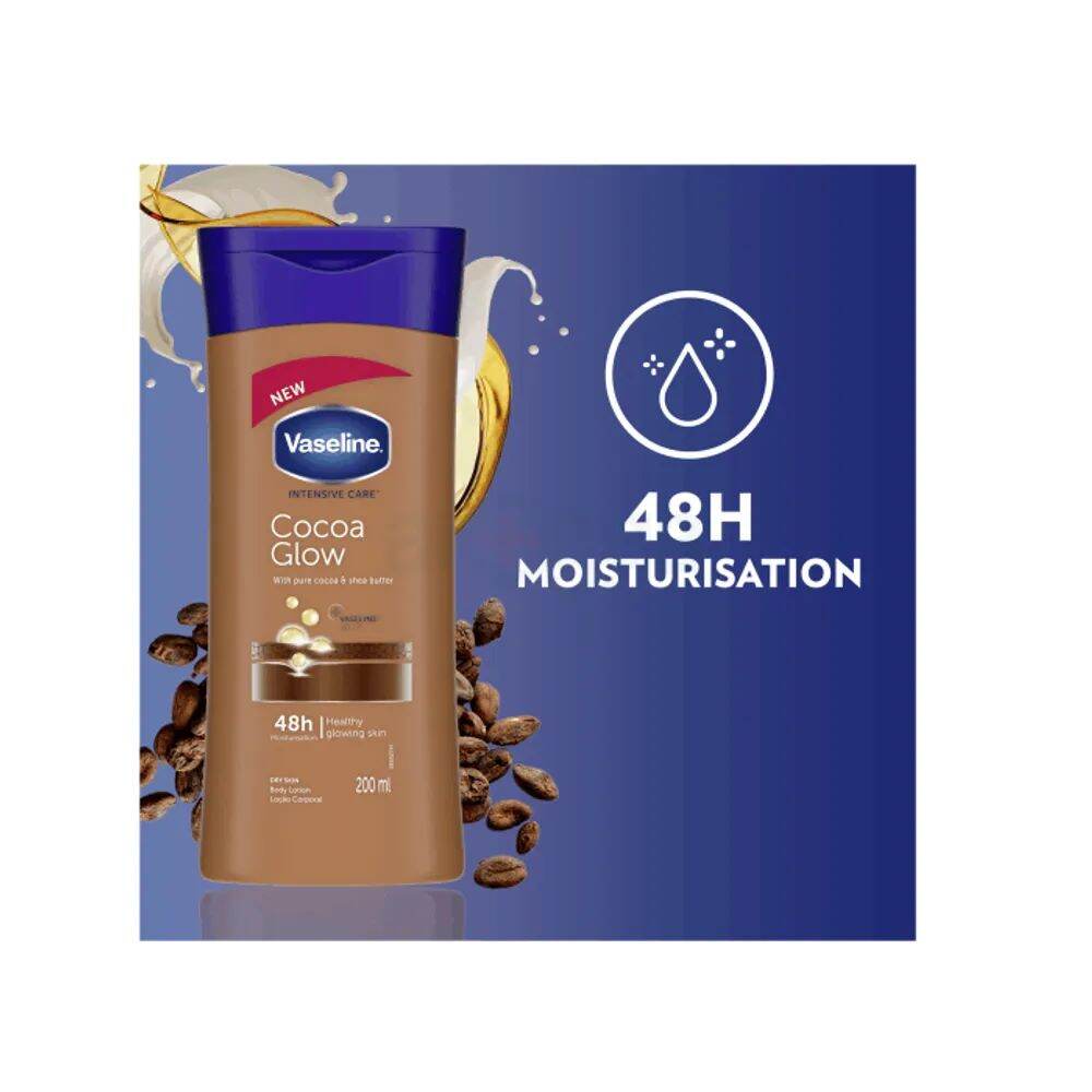 Picture of International European country Product  Vaseline Intensive Care Cocoa Glow Body Lotion 200 ml - Multicolor