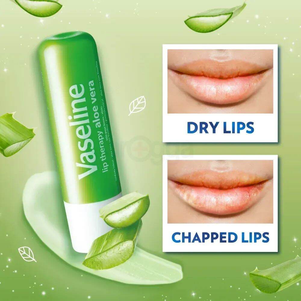 Picture of Korean Products Vaseline Lip Therapy Stick Aloe Vera 4.8g - Multicolor