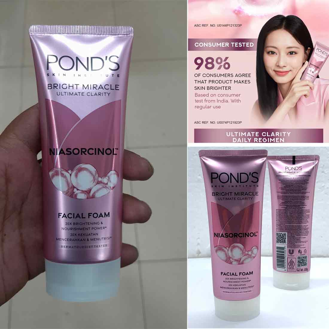 Picture of International Thailand product Ponds Bright Miracle Niasorcinol Facial foam Used For male/female 100 Ml - Multicolor