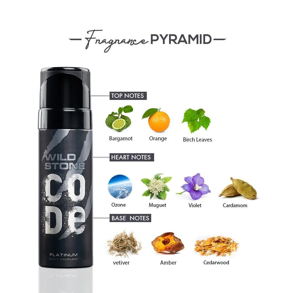 Picture of Indian product Body Spray Wild Stone Code Platinum Body Perfume For Men  120 ml - Multicolor