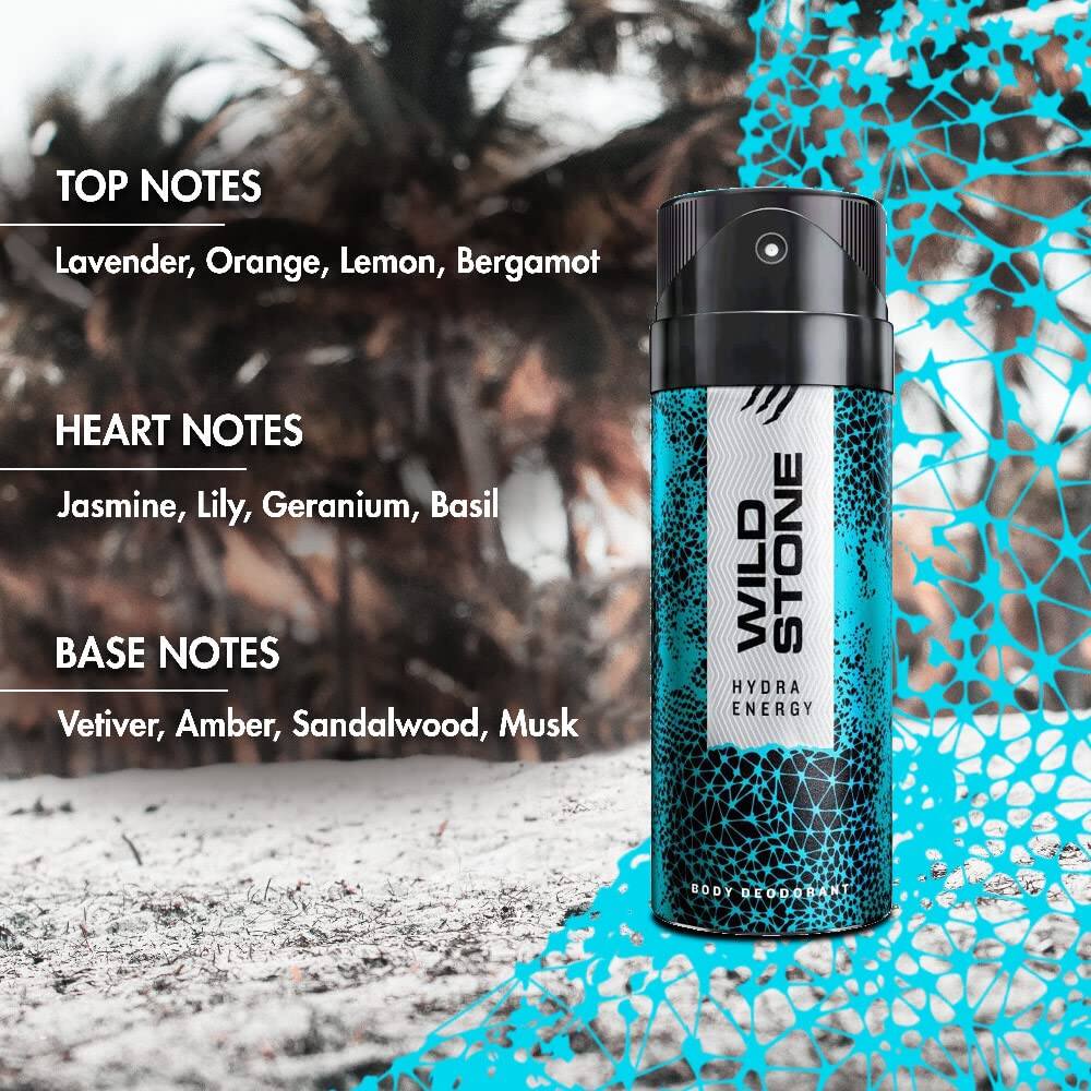 Picture of Indian product Body Spray Wild Stone Hydra Energy Deodorant For Men - 150 ml - Multicolor