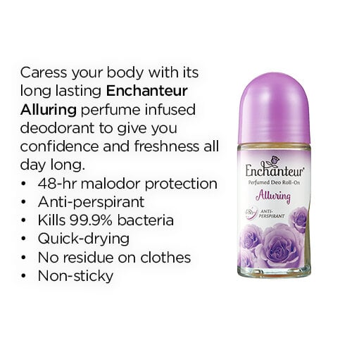 Picture of Enchanteur Perfumed Deodorant Roll-on Alluring used for male/ female - 50 ml - Multicolor
