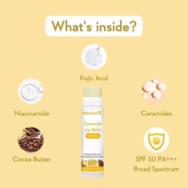 Picture of WishCare Ceramide Lip Balm with SPF 50 PA+++ (Natural)