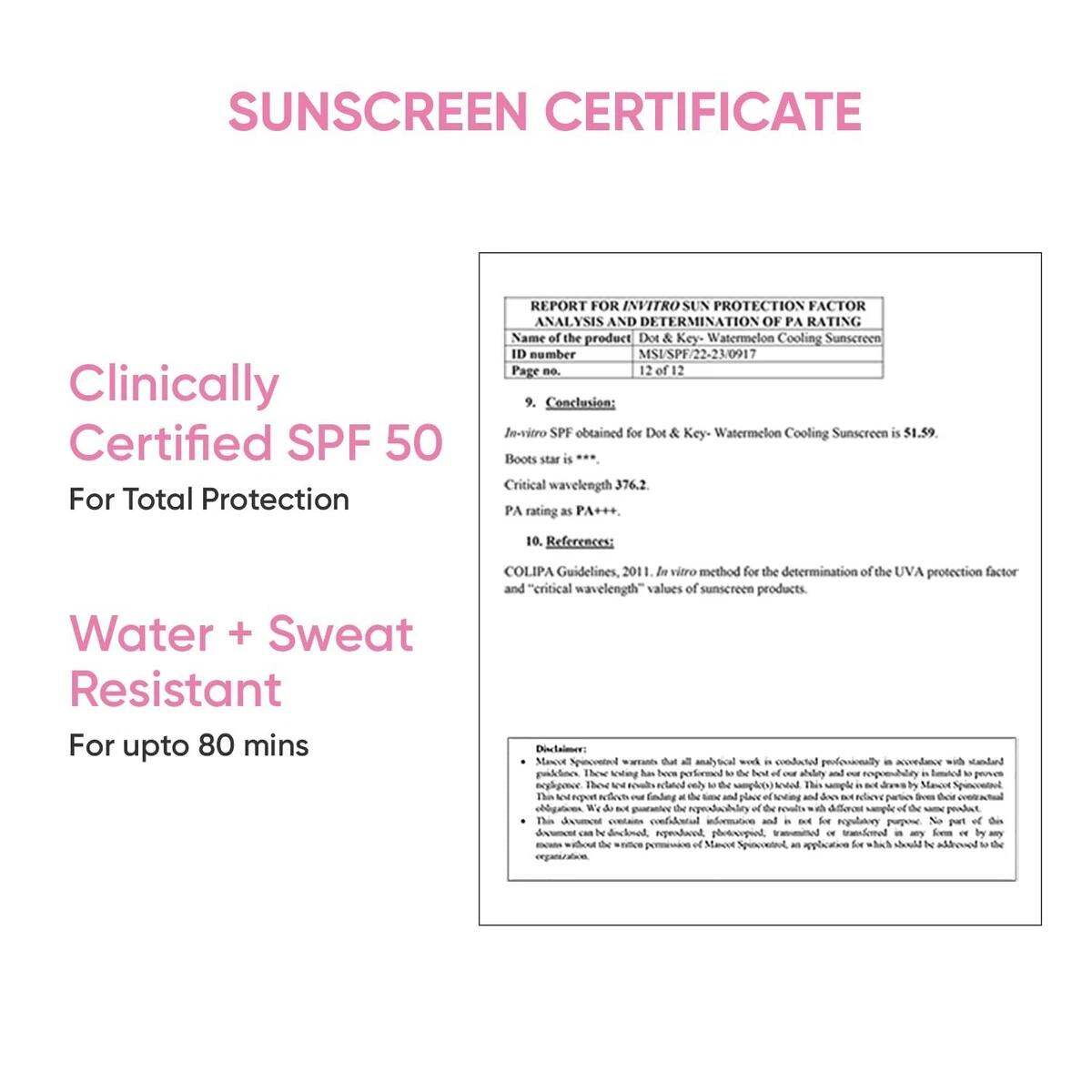 Picture of Dot & Key Watermelon Hyaluronic Cooling Sunscreen SPF 50 PA+++ for Oily, 50g