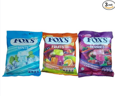 Picture of Fox's Crystal Clear Candy- Mints, Fruits , Berries  90 Grams Combo Pack Of 3