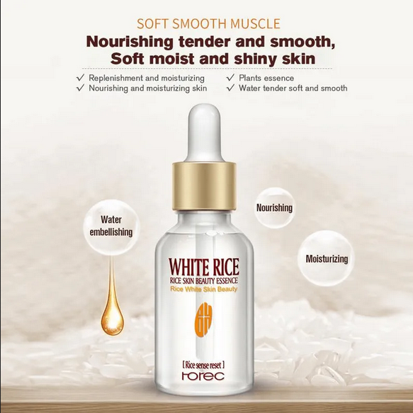 Picture of White Rice Serum Reduces Wrinkles and Lighten Dark Spots Pore Minimizer Anti- Aging Face Moisturizer Skin Lightening-15ml