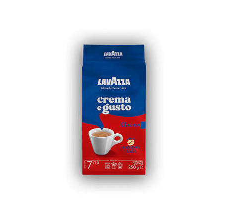 Picture of Lavazza Crema E Gusto Ground Coffee Blend, Espresso Dark Roast Authentic Italian, Blended And Roasted in Italy 250g