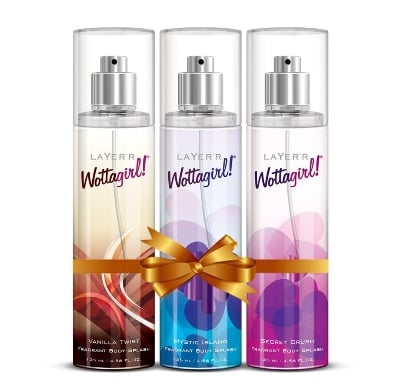 Picture of Layer`r Wottagirl 3pcs Combo Set Amber kiss, Vanila twist, Mystic Island Body Splash For women Long lasting ~135ml