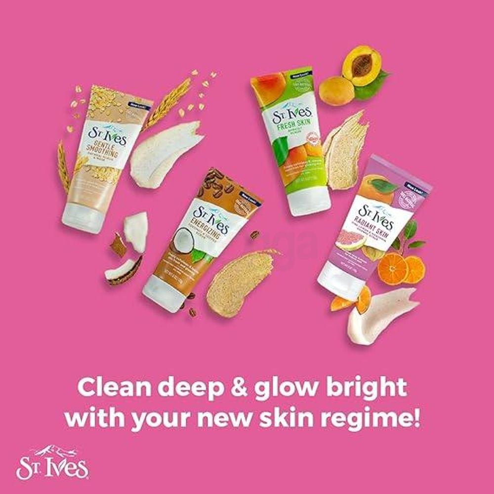 Picture of Face Scrubs - St. Ives Radiant Skin Face Scrub For Dull Skin Pink Lemon and Mandarin Orange With 100 percent Natural Exfoliates - 170ml
