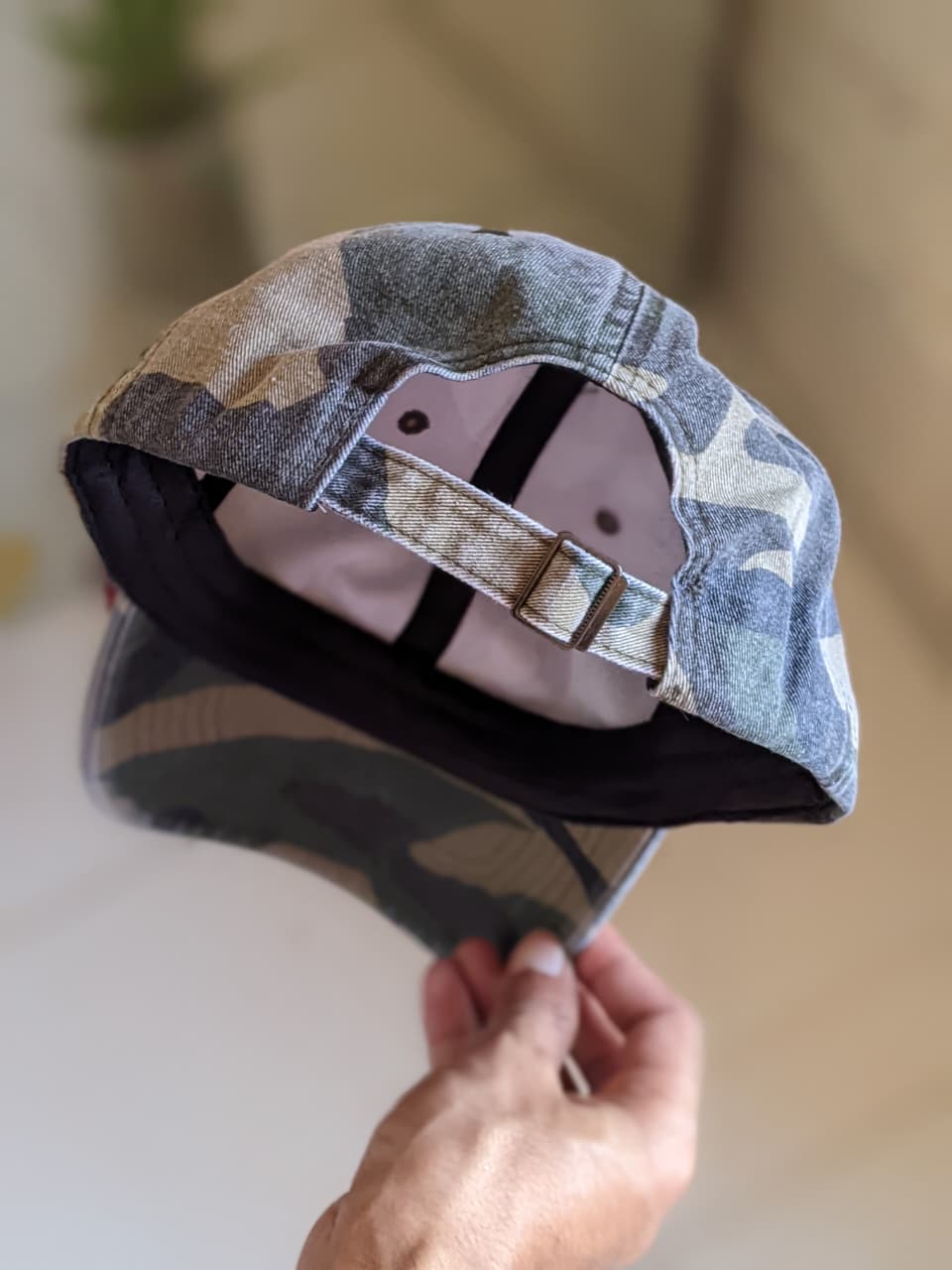 Picture of Washed Military Green Black Camouflage Baseball Cap