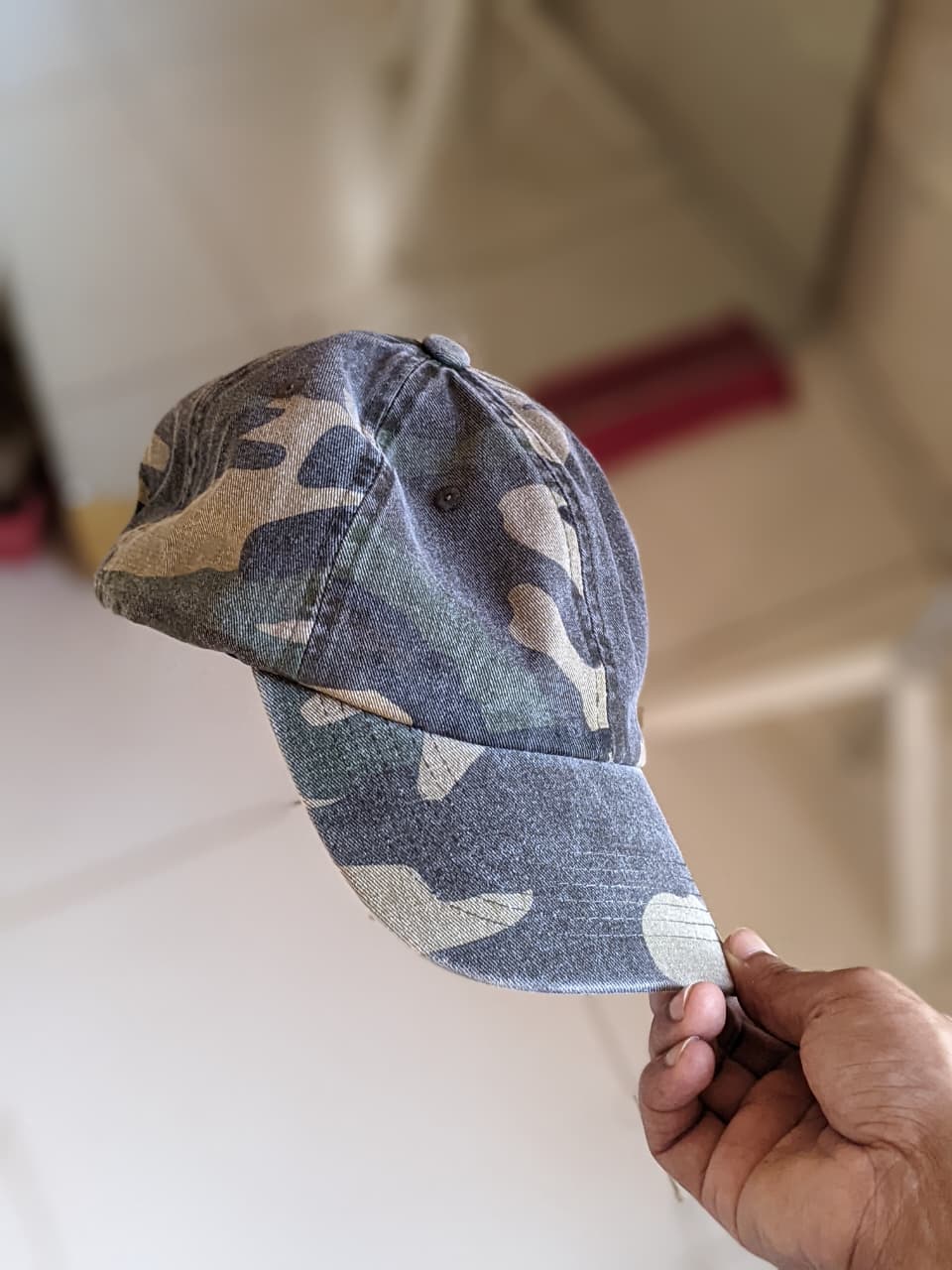 Picture of Washed Military Green Black Camouflage Baseball Cap