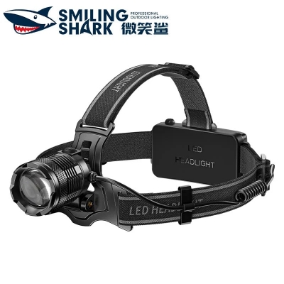 Picture of Smiling Shark Fousing Long Range Headlamp With Sensor Function Model TD8018B | 3 Months Warranty - Black