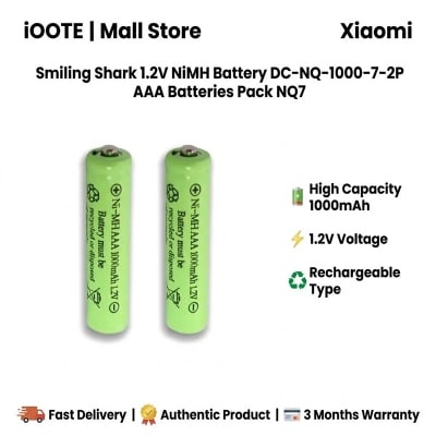 Picture of Smiling Shark 1.2V NiMH Battery DC-NQ-1000-7-2P AAA Batteries Pack NQ7 | 3 Months Warranty - 2 PCS