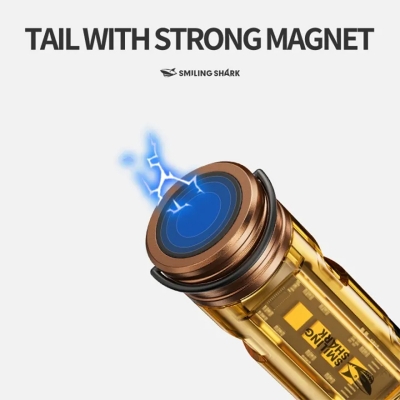 Picture of Smiling Shark Cob Magnetic Keychain Flashlight Model Tip150 | 3 Months Warranty - Multicolor