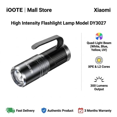 Picture of Smiling Shark Four Color High Intensity Flashlight Lamp Model DY3027 | 3 Months Warranty - Black