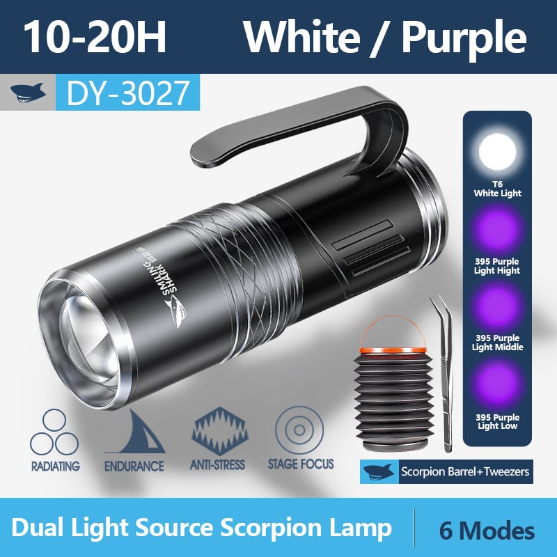 Picture of Smiling Shark Four Color High Intensity Flashlight Lamp Model DY3027 | 3 Months Warranty - Black
