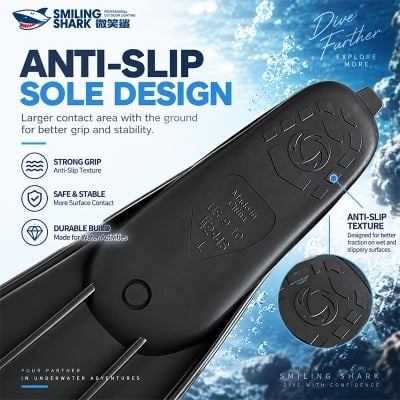 Picture of Smiling Shark Diving Long Fins Model JPZ006 | 3 Months Warranty - Black