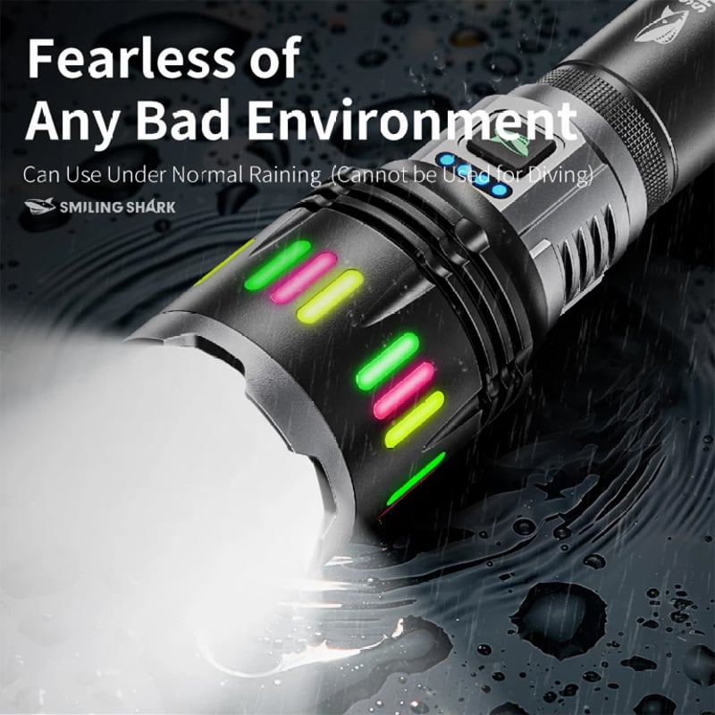Picture of Smiling Shark High intensity Long Range Flashlight Model SD5270 | 3 Months Warranty - Black