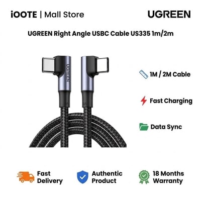 Picture of UGREEN Right Angle USBC Cable US335 1m/2m | 18 Months Warranty