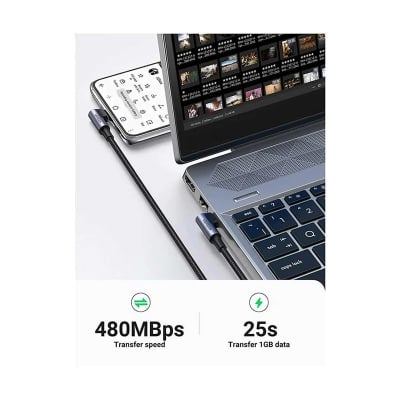 Picture of UGREEN Right Angle USBC Cable US335 1m/2m | 18 Months Warranty
