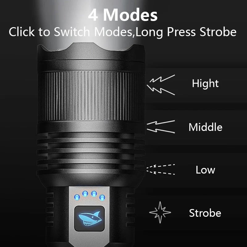 Picture of Smiling Shark Multi Functional White Aurora Flashlight Model SD5212 | 3 Months Warranty - Black