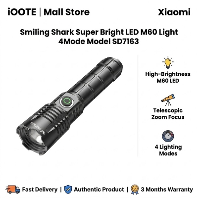 Picture of Smiling Shark Super Bright LED M60 Light 4Mode Model SD7163 | 3 Months Warranty - Black
