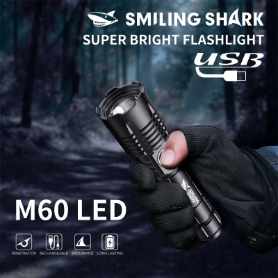 Picture of Smiling Shark Super Bright LED M60 Light 4Mode Model SD7163 | 3 Months Warranty - Black