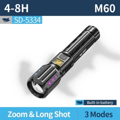 Picture of Smiling Shark Powerfull Flashlight Model SD5334A | 3 Months Warranty - Black