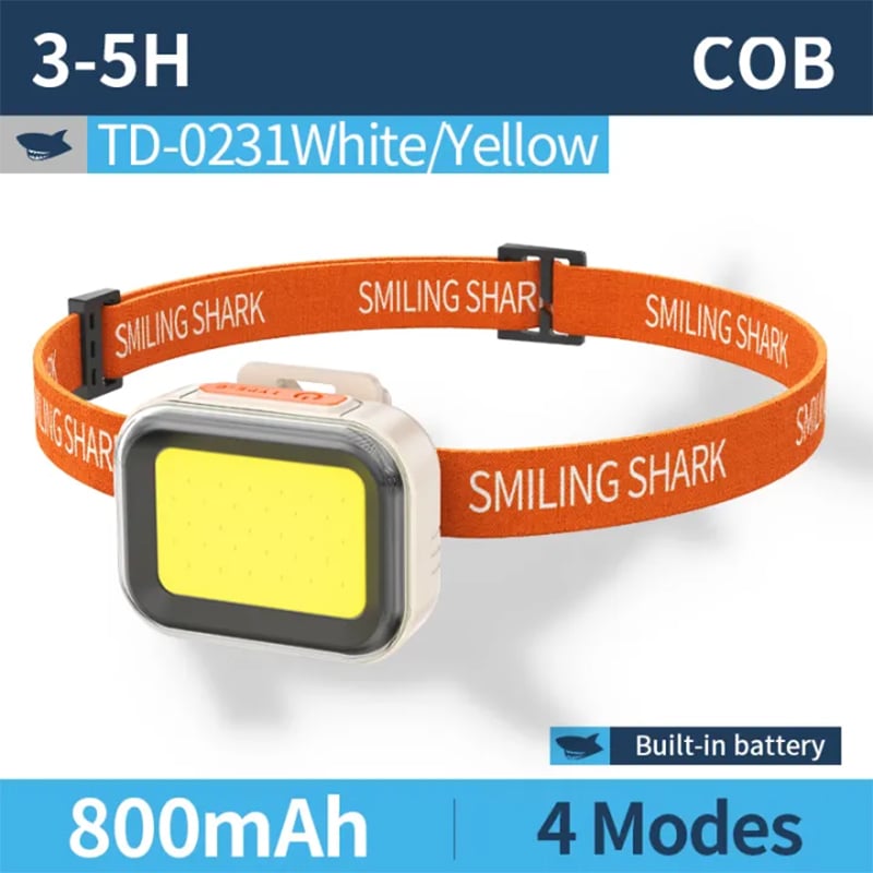 Picture of Smiling Shark MINI HEADLAMP Super Bright Model TD0231B | 3 Months Warranty - Orange