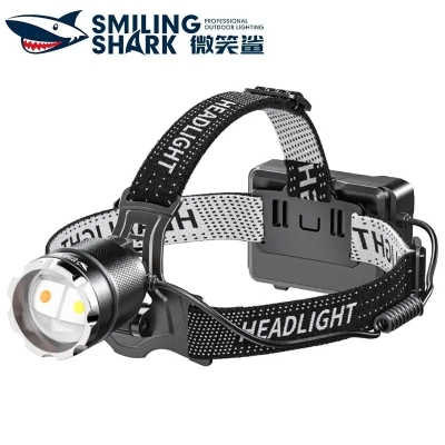 Picture of Smiling Shark High intensity HeadLamp Model SD8021 M80 Single White Light | 3 Months Warranty - Black