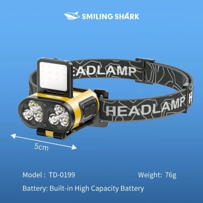 Picture of Smiling Shark Lightweight High intensity Cap Clip Lamp TD0199A | 3 Months Warranty