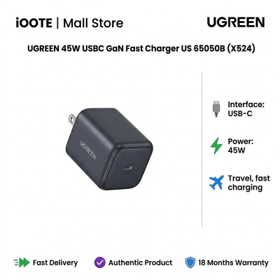 Picture of UGREEN 45W USBC GaN Fast Charger US 65050B (X524) | 18 Months Warranty - Black