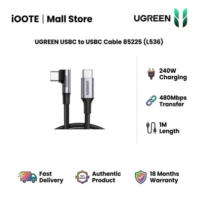 Picture of UGREEN USBC to USB C Cable 85225 (L536) | 18 Months Warranty - Black