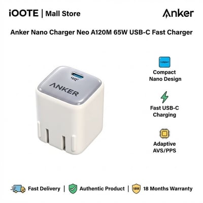 Picture of Anker Nano Charger Neo A120M 65W USB-C Fast Charger | 18 Months Warranty - White