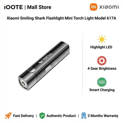 Picture of Xiaomi Smiling Shark Flashlight Mini Torch Light Model 617A | 3 Months Warranty - Grey