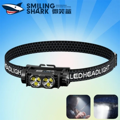 Picture of Smiling Shark 6 LED Headlight 2000mah 3 Mode TD0193B | 3 Months Warranty - Black