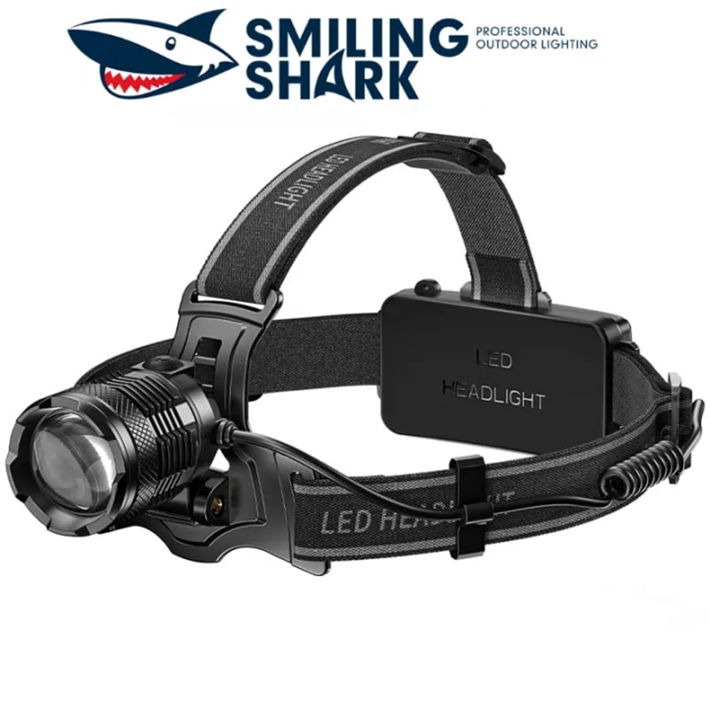 Picture of Smiling Shark Focusing Long Range Headlamp No Sensor Model TD8018A | 3 Months Warranty - Black