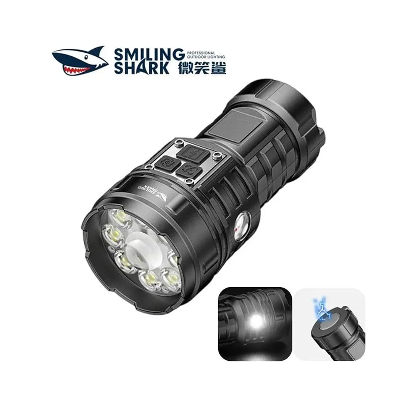 Picture of Smiling Shark Super Bright Flashlight Model SD5295 | 3 Months Warranty - Black