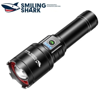 Picture of Smiling Shark Powerful FlashLight Led Touch Light SD7004 | 3 Months Warranty - Black
