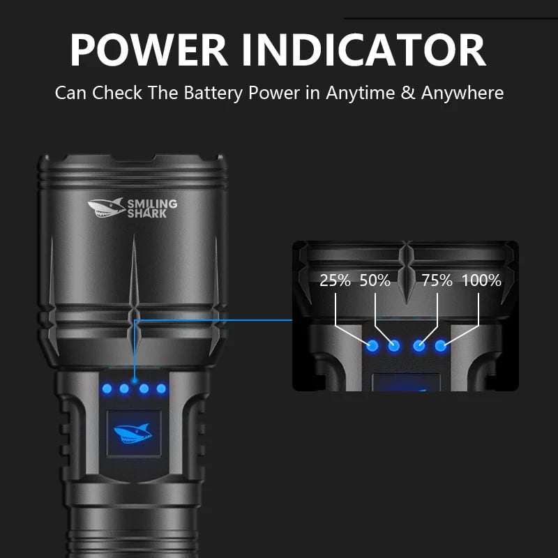 Picture of Smiling Shark 6000LM Torch SD7171 | 3 Months Warranty - Black