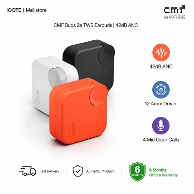 Picture of CMF Buds 2a Wireless Earbuds | 42dB Hybrid ANC, 12.4mm Bass Driver, 4 Mics | 6 Months Official Warranty